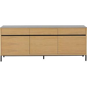 Goossens Dressoir Mundi, 3 Deuren 3 Laden Hout Wit