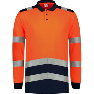 Tricorp Poloshirt High Visibility Bicolor Lange Mouw 203008 - Oranje - Maat 6XL