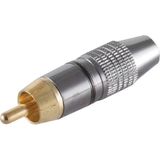 Premium Tulp (m) audio/video connector - tot 7mm - verguld - brons / zwart