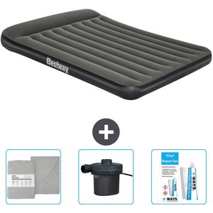 Bestway luchtbed - 2-Persoons - 152 x 203 x 30 cm - Groen - Inclusief Hoeslaken - Pomp en Reparatieset