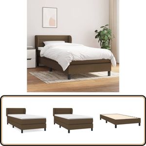 vidaXL Boxspring met Matras Donkerbruin 80x200 cm Boxspringbed - Boxspring - Tweepersoonsbed - Donkere Kleuren - Houten Frame