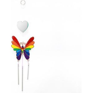 Decoartieve hanger - Vlinder met Spiegel - Multicolor - 30x11x11 cm - Sarana - Fairtrade Indonesie - Fairtrade
