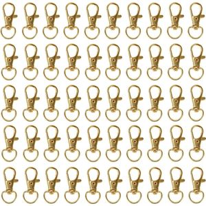 Belle Vous Goud Metalen Mini Swivel Kreeft Klemmen (50 Pak) – 33 mm in Lengte – Premium Lanyard Klem Haken – Haken voor Ringen, Ritsen, Hobby, Klemmen, Sieraden, Kettingen en Keychains