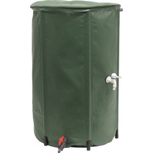 EDA - Flexibele en opvouwbare wateropvangbak 250 L - met filter + 2 kranen - Weerbestendig - Ø 60 x H.88 cm