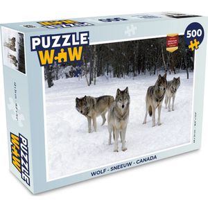 Puzzel Wolf - Sneeuw - Canada - Legpuzzel - Puzzel 500 stukjes