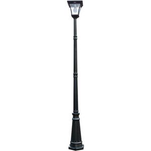 Solar buitenlamp - Led lantaarnpaal 'London' - 225 cm hoog - Met bewegingssensor - Buitenlamp met sensor - Lantaarnpaal voor buiten - Lantaarn op zonne-energie - Zwart