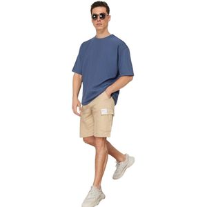 Trendyol Ecru Premium Oversized Ottoman T-Shirt Met Ronde Hals En Korte Mouwen Met Textuur Tmnss23Ts00081