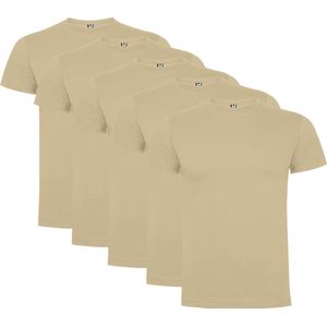 5 Pack Zand t-shirts Roly Dogo Premium maat S