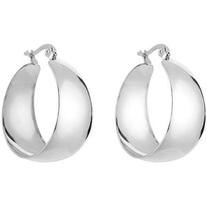 Bijoutheek Oorringen Hoop breed glad Zilver