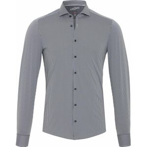 Pure - Functional Overhemd Strepen Zwart - Heren - Maat 40 - Slim-fit
