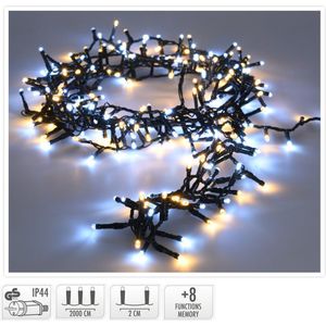 Kerstboomverlichting - Cluster - 20 M - 1000 LED's - Kleur