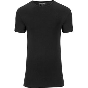 Slater 6520 - Stretch 2-pack T-shirt ronde hals korte mouw zwart XXL organisch 95% katoen 5% elastan