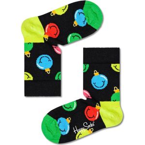 Happy Socks Jingle Smiley Sock - zwart met ballen - Unisex - Maat: 36-40