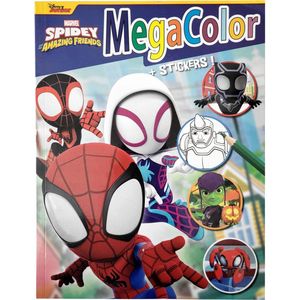 Megacolor - Marvel Spidey and his Amazing friends - Kleurboek - met 1 vel stickers - 125 kleurplaten - Knutselen - kleuren - tekenen - kado - cadeau