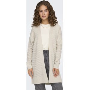 Jacqueline de Yong Vest Jdybigum L/s Long Open Cardigan Knt 15328358 Whitecap Gray Dames Maat - L