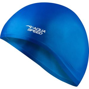 Aqua Speed Siliconen Badmuts - Zwemmuts met speciale uitsparing voor de oren - Blauw One Size