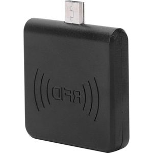Draagbare micro-USB Telefoonkaartlezer 125 kHz/1342 kHz voor mobiele telefoons - RFID-mobiele ID-lezer Android - huisdierenbeheer - zwart .