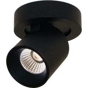 Plafondlamp Laguna 1L Rond Zwart - LED 6W 2700K 540lm - IP20 - Dimbaar > spots verlichting led zwart | opbouwspot led zwart | plafondlamp zwart | spotje led zwart | led lamp zwart | design lamp zwart