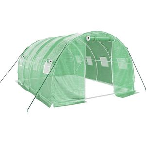 vidaXL - Tuinkas - met - stalen - frame - 12 - m² - 4x3x2 - m - groen