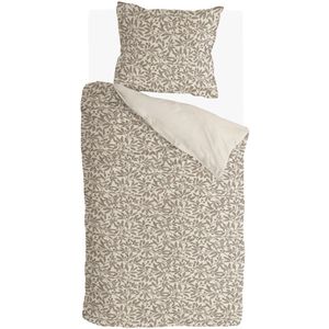 Walra Dekbedovertrek Leaf Whispers - 140x220 - 100% Katoen (BCI) - Beige / Off White
