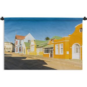 Wandkleed Namibië - Fel gekleurde huizen in Lüderitz Namibië Wandkleed katoen 120x80 cm - Wandtapijt met foto