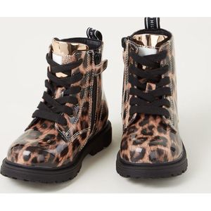 Tommy Hilfiger Biker boot met panterprint en lak finish - Maat 32