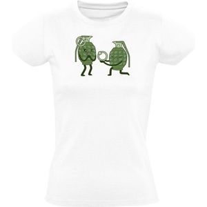 Handgranaat doet een huwelijksaanzoek Dames T-shirt - soldaat - liefde - relatie - feest - militair - leger - marine - ring - schattig - cute - verloofd - bruiloft - humor - grappig