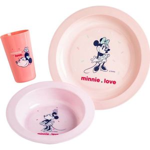 DISNEY 3-delige Minnie confetti-maaltijddoos: bord, kom en beker - polypropyleen