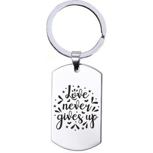 Sleutelhanger RVS - Love Never Gives up