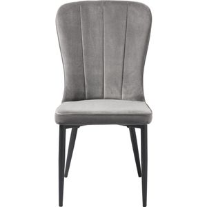 Giga Living - Hudson - Eetkamerstoel - Grijs - Velvet