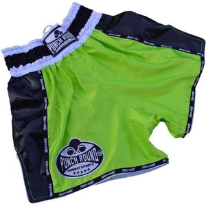 Punch Round Thaiboks Broekjes Carbon Neon Green Muay Thai Shorts XL = Jeans Maat 36