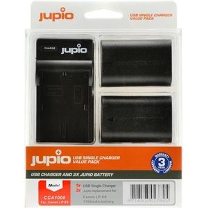 Jupio Kit: 2x Battery LP-E6 1700mAh + USB Single Charger
