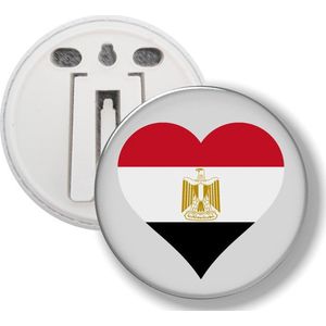 Button Met Clip - Hart Vlag Egypte