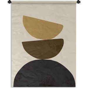Wandkleed - Wanddoek - Abstract - Balans - Vormen - Stapel - 120x160 cm - Wandtapijt