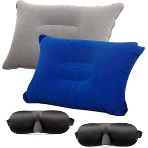 Reiskussen en Slaapmasker Set - Ultralicht en Ergonomisch - 2 stuks