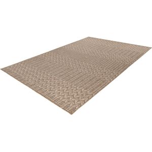 Lalee Costa- sisal look- ibiza vloerkleed- buitentapijt- in en outdoor- flatwave- laagpolig- vlecht- inheems motief- waterbestendig- tuin kleed- 120x170 cm beige