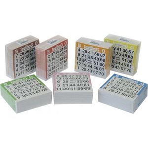 2x Bingo Blok Gekleurd 1-75 - 500 Vellen | Volwassenen | Multi-kleur
