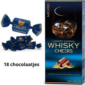 Whisky Cheers Chocolade met Whisky Vulling Doos 180 Gram (18 Stuks) Cadeau (merk Meiszko)