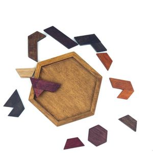 Peachy Houten Hexagon Puzzel - Denkpuzzel - Moeilijk spelletje en leuk als cadeau