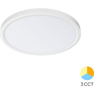 LED Plafondlamp - Keuken Woonkamer Ø30 - 26W - CCT Aanpasbaar kleuren - 3000K-4000K-6000K - Mat Wit - Opbouw - Rond - IP20