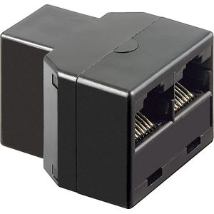 ISDN splitter 1x RJ45 (v) - 2x RJ45 (v) (8P8C) / zwart