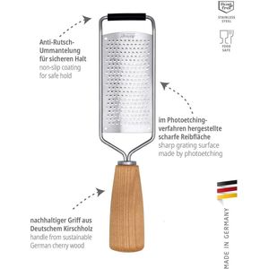 Käsereibe Soul Kirschbaum - professionelle Qualität - Made in Solingen - Gemüsereibe Zester - Geschenkidee - Feinreibe - Gewürzreibe