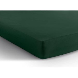 Comfortabele Jersey Eenpersoons Hoeslaken Botanisch Groens-s80/90/100x200s-sZacht En Dichtgebreids-sRondom Elastiek