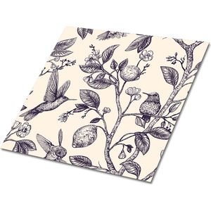 Tulup PVC Tegels - Vogels op Een Tak Vinyl Tegels - 30 cm x 30 cm - Grijs Vloer Tegels PVC - Verpakking van 9 stuks - Vinyl Vloer Tegels - Op planten gebaseerd Plaktegels - Zelfklevende PVC Tegels - Plaktegels keuken en Badkamer