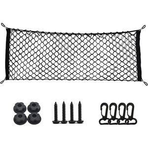 Elastisch Kofferbaknet voor Auto en SUV - 110 x 40 cm Organizer met Haken