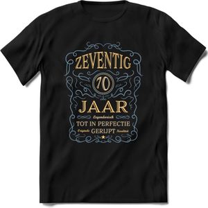 70 Jaar Legendarisch Gerijpt T-Shirt | Sky Blue - Ivoor | Grappig Verjaardag en Feest Cadeau Shirt | Dames - Heren - Unisex | Tshirt Kleding Kado | - Zwart - XL