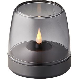 Kooduu Glow 10 Luxe Kaarsenhouder - Windlicht - Glas - Zwart - 9,4 cm hoog - Led kaars
