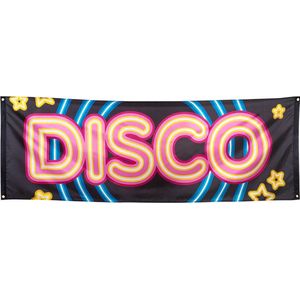 Boland - Polyester banner 'DISCO' - Glitter & Glamour - 80s - Feestversiering