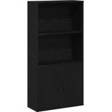 vidaXL - Boekenkast - 60x24x120 - cm - bewerkt - hout - zwart - eikenkleurig