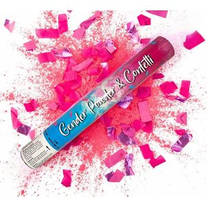 2x Pink Gender Reveal - Babyshower Meisje- Poeder en Confetti - Party Popper - Shooter Roze - Girl